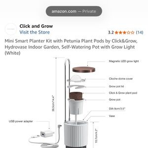 Click & Grow Mini Smart Planter Kit with Grow Light Black